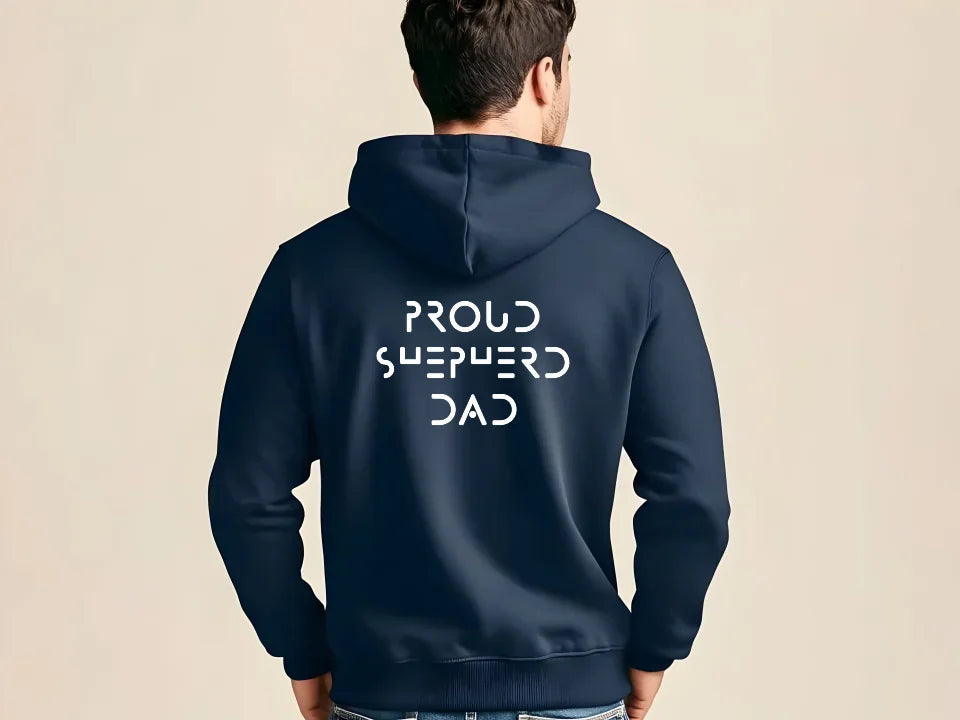 Personalised hoodie with bold back text that can be customised for any dog parent. Great gift for pet mums and dads to show breed pride, humour, or heartfelt messages.