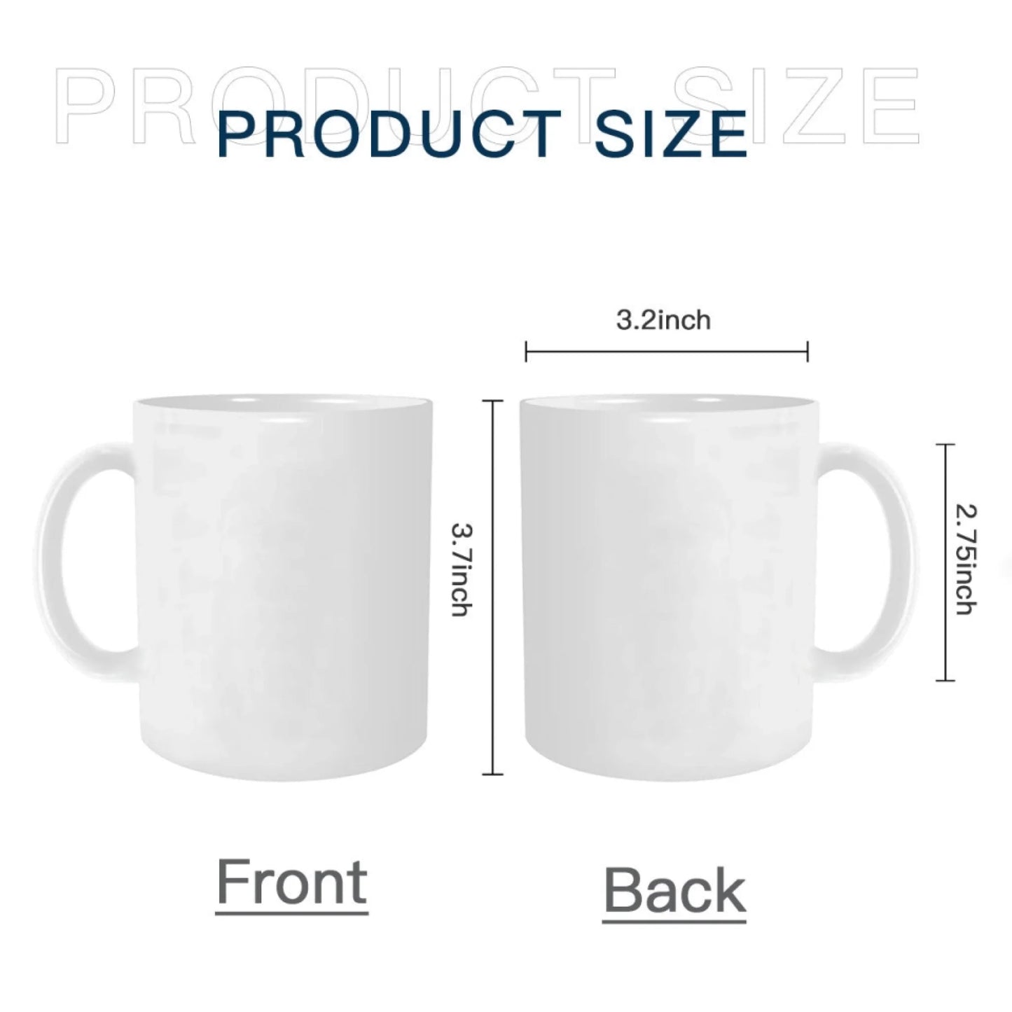 Size guide for 11oz Beach Days & Puppy Plays™ mug