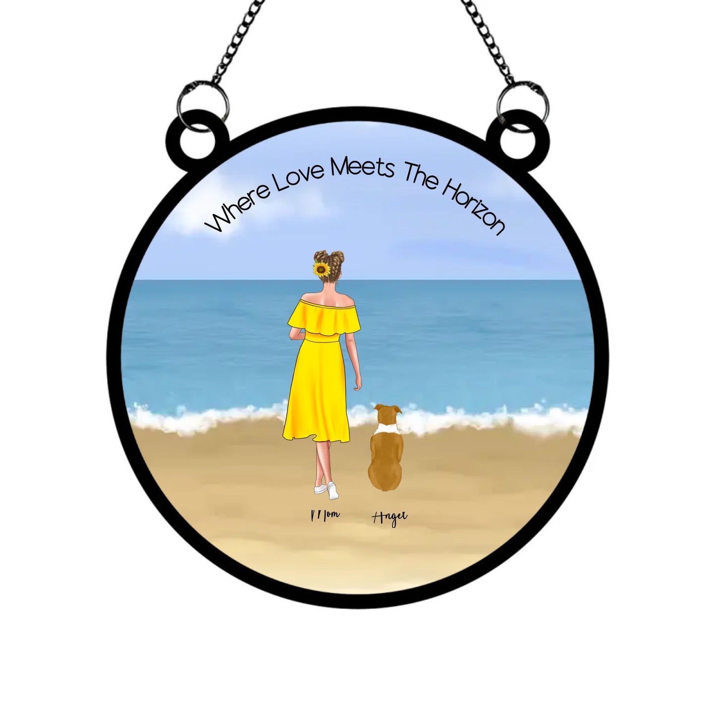 Close-up of Single Mum Edition personalised suncatcher