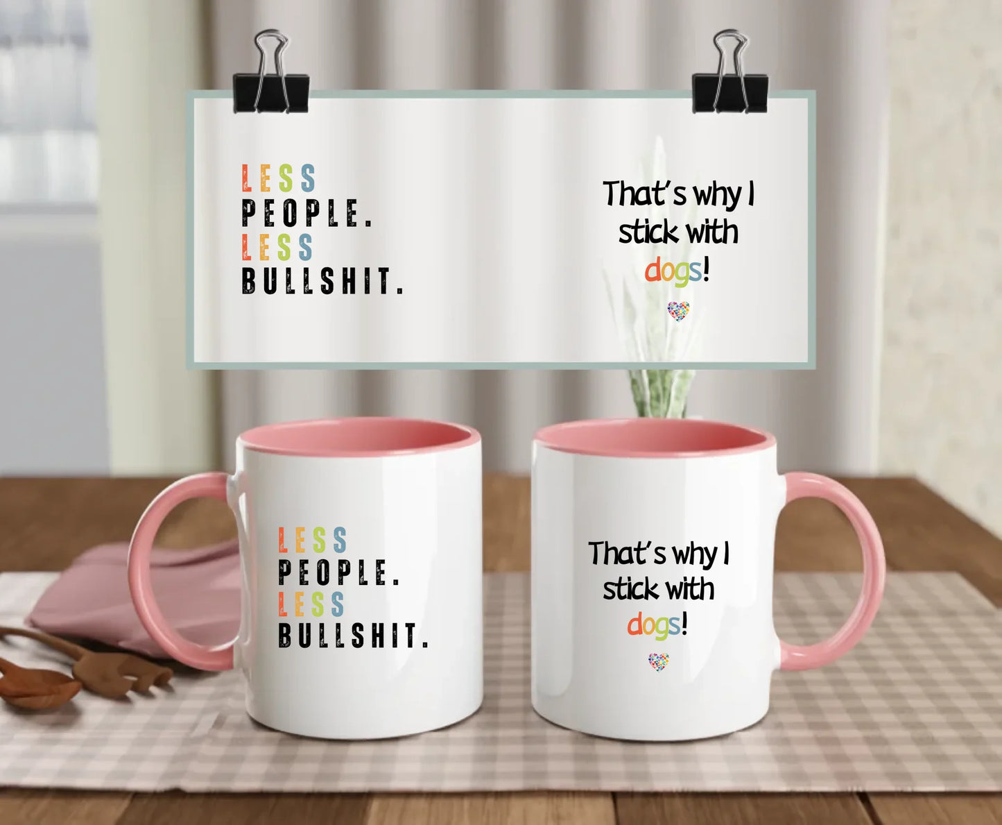 Dogs Vibes Only™ mug in pink