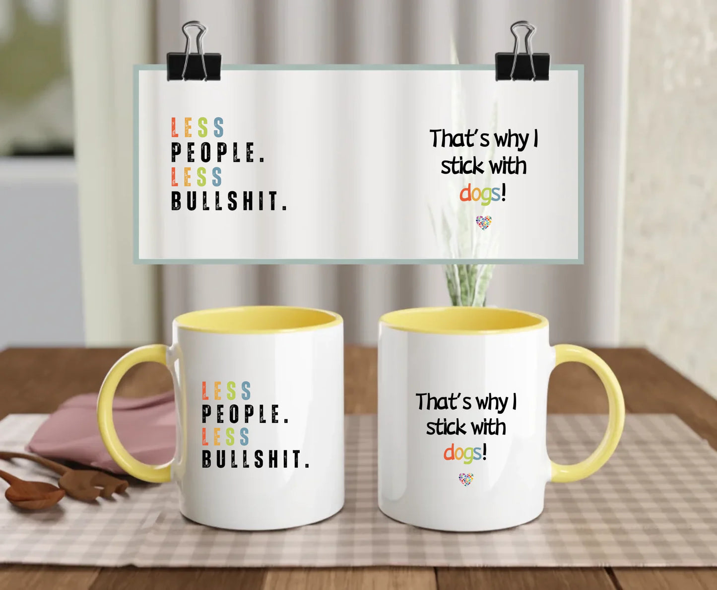 Dogs Vibes Only™ mug in yellow