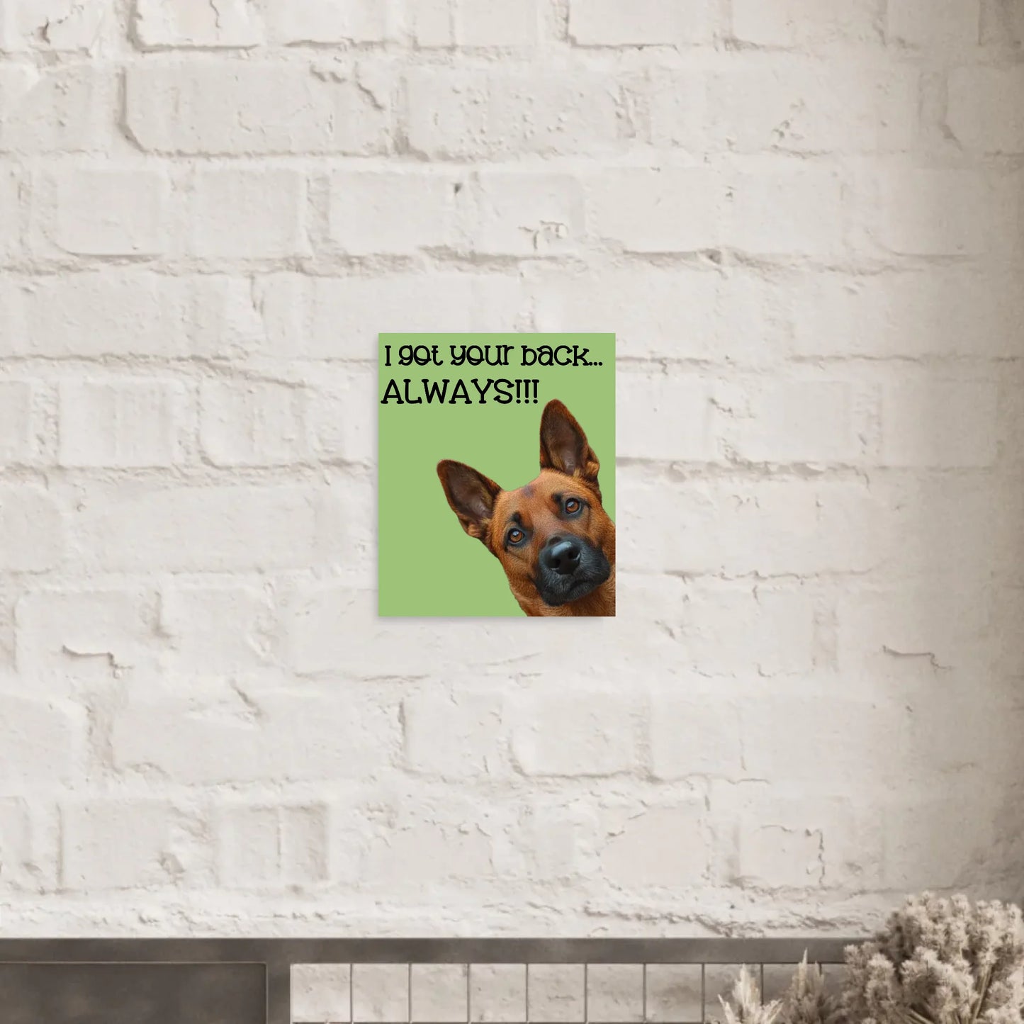 Front: Personalised Dog Canvas – Front View with Photo & QuoteClose-Up-Lobby-Textured-White-0