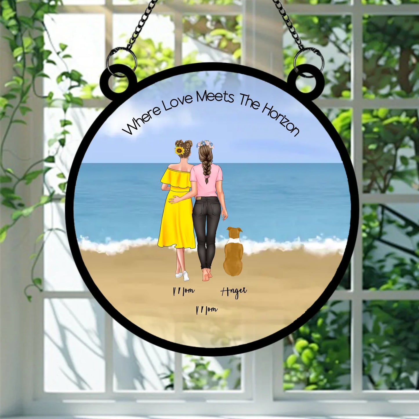Front: Personalised Family Suncatcher – Front View Her & Her Edition