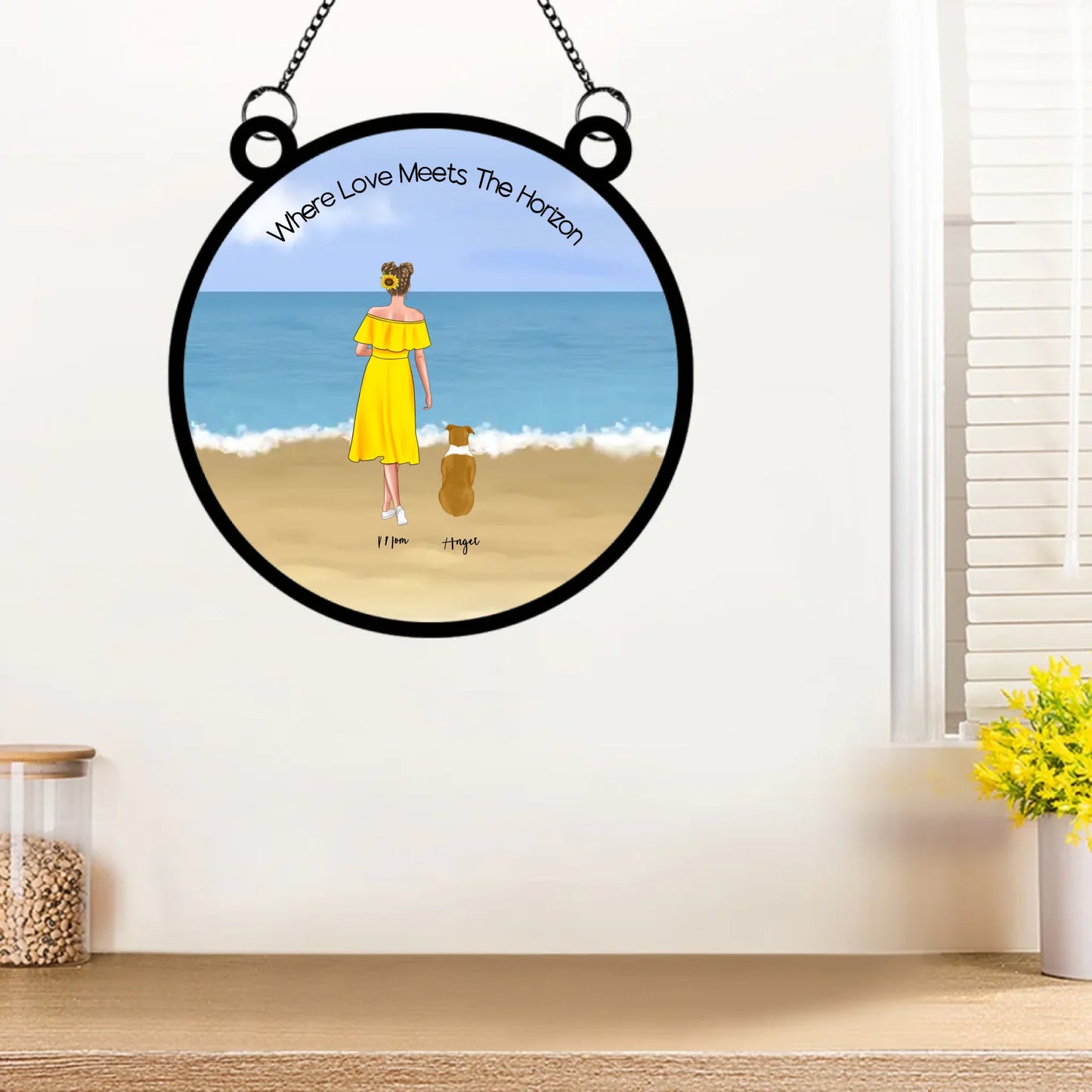 Front: Personalised Family Suncatcher – Front View Single Mum Edition