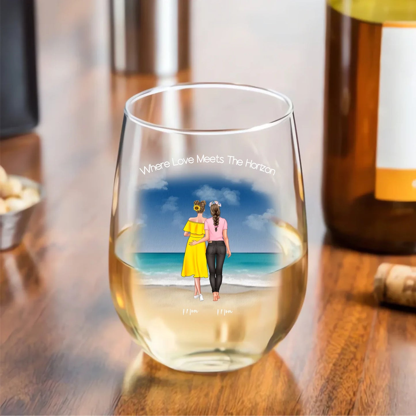 Front view of Waves & Wonders™ Her & Her wine