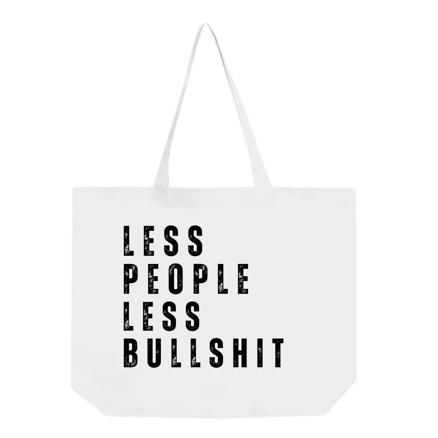 LESS PEOPLE LESS BULLSHIT Organic Tote Bag | Unique & Fun Gift For Dog Lovers