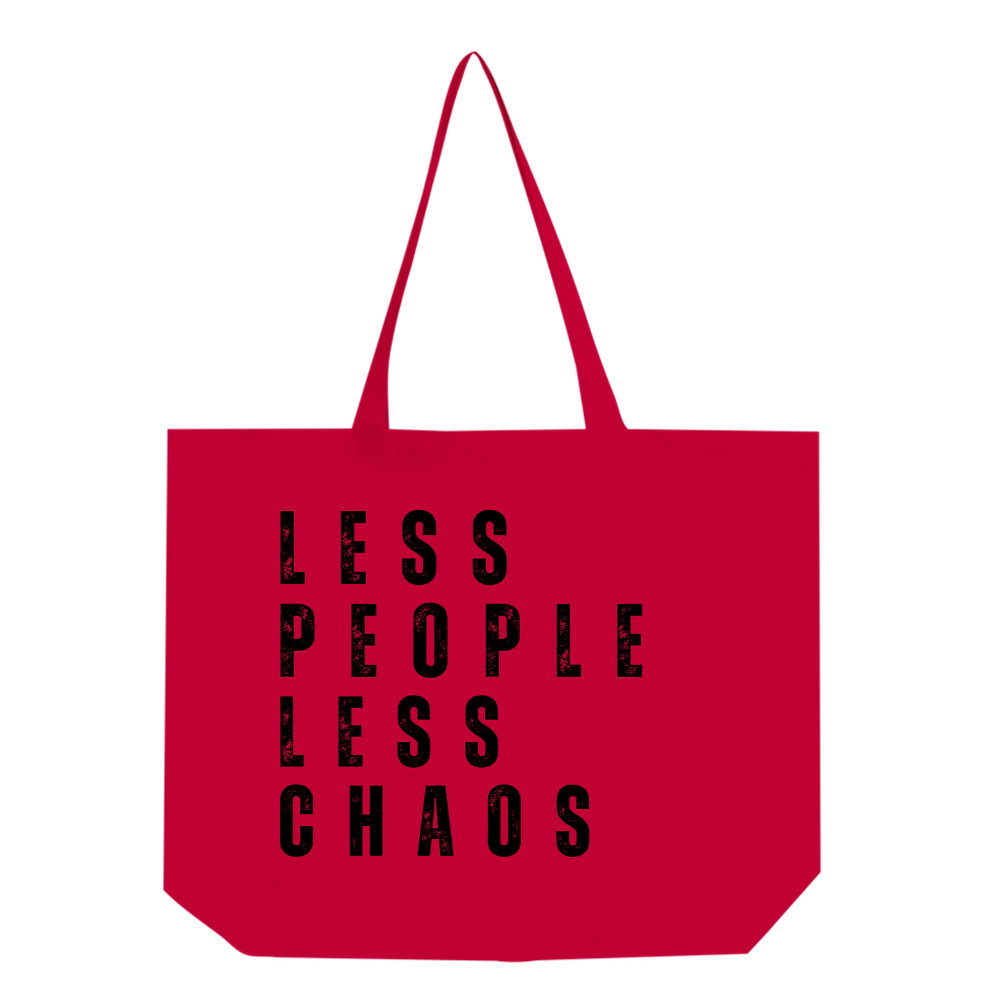 LESS PEOPLE LESS CHAOS Organic Tote Bag | Unique & Fun Gift For Dog Lovers