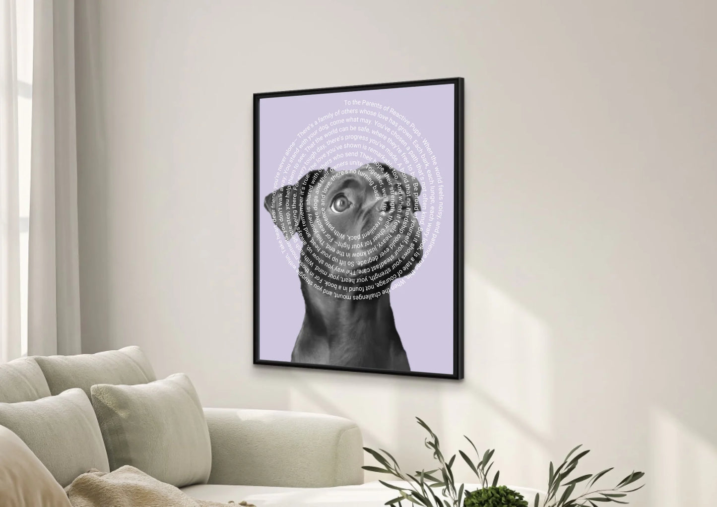 Tribute To Reactive Dog Parents | Personalised Framed Photo Poem Canvas Gift For Dog Parents