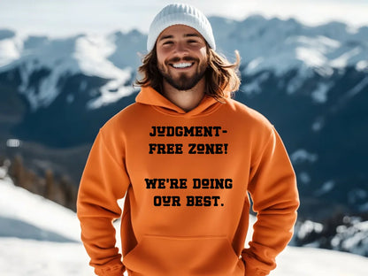 Orange Gildan 18500 Men Hoodie Mockup 2