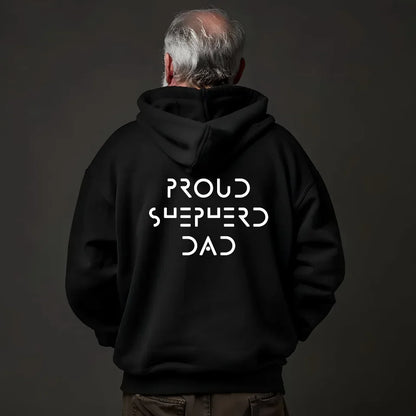 Personalised hoodie with bold back text that can be customised for any dog parent. Great gift for pet mums and dads to show breed pride, humour, or heartfelt messages.
