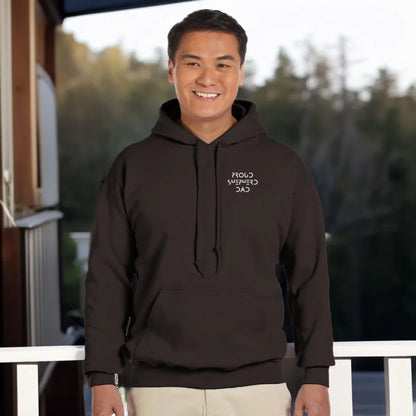 Personalised dog parent hoodie with custom front text. Ideal for pet lovers who want to add their own message, name, or quote — great for everyday wear, training walks, or thoughtful gifts.
