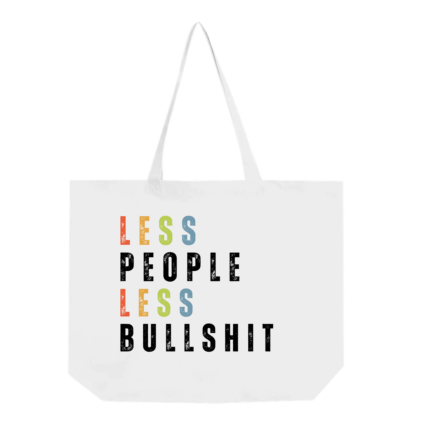 LESS PEOPLE LESS BULLSHIT Organic Tote Bag | Unique & Fun Gift For Dog Lovers