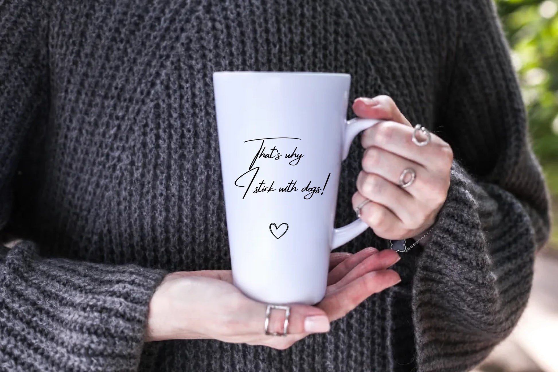 17oz latte mug with back quote