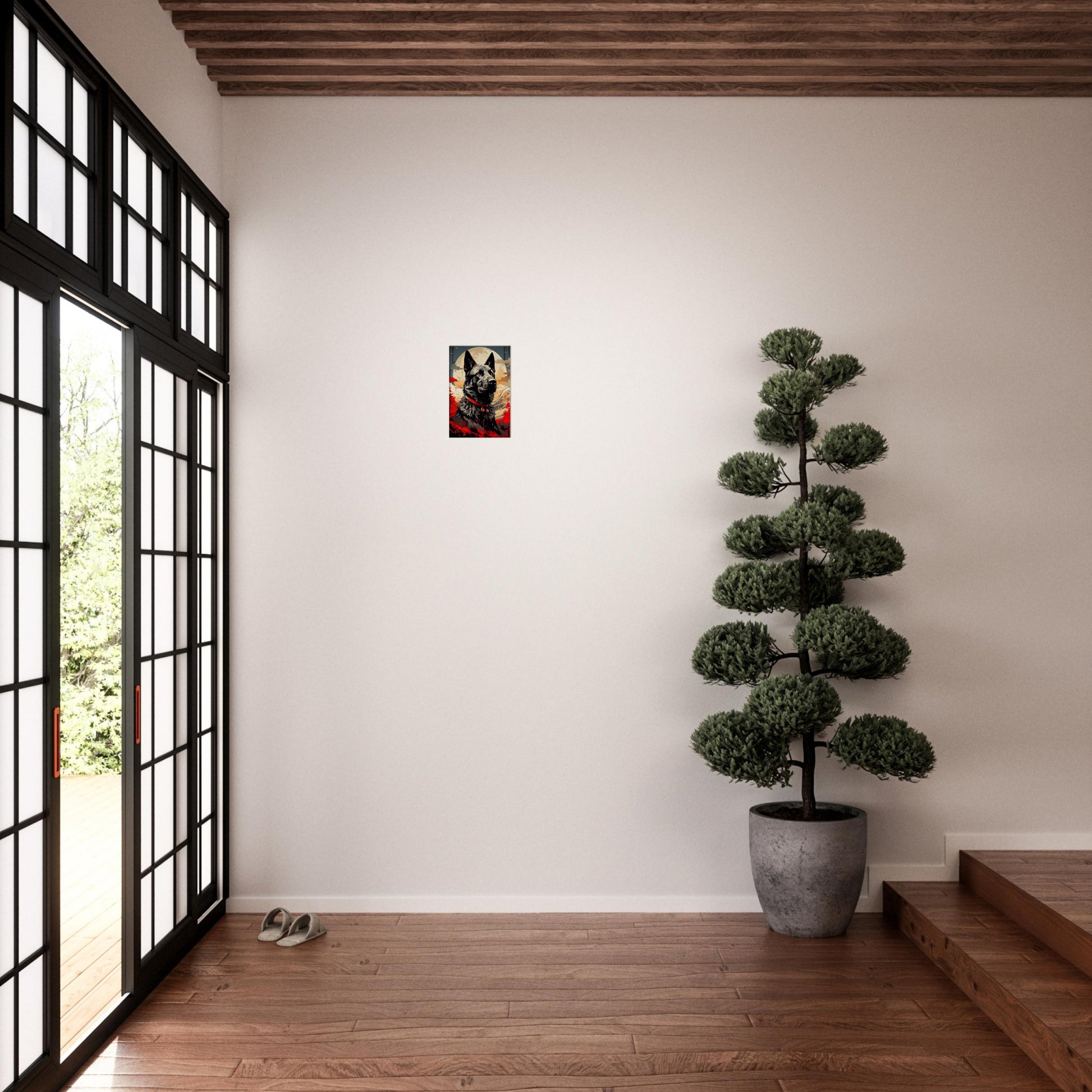 Blossom Blade™ canvas in 20x30 cm showing Malinois and cherry blossom scene