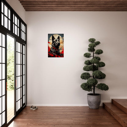 Blossom Blade™ canvas in 40x60 cm with Japanese-inspired dog artwork