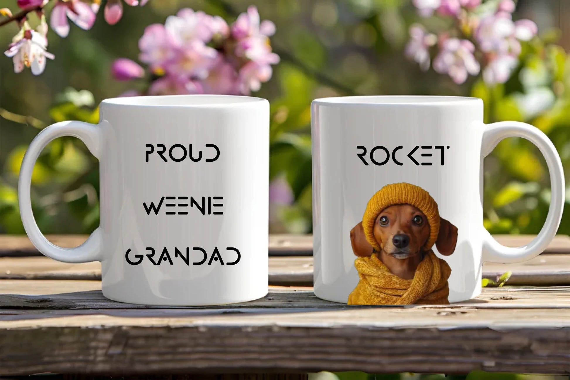 Front & Back 11oz: Personalised Dog Grandad Mug – Full Front and Back View 11oz Custom Gift