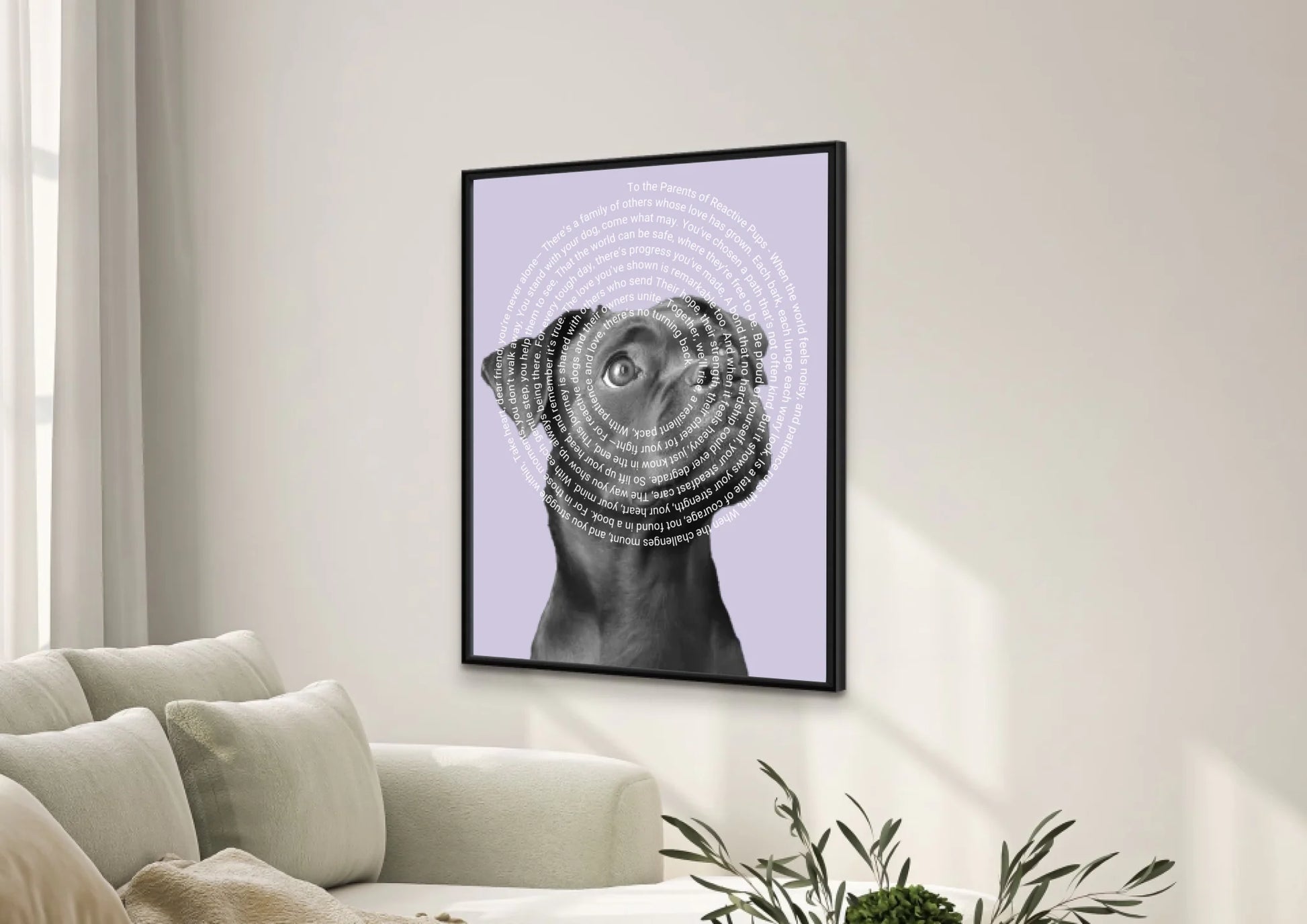 Front: Personalised Framed Photo Poem Canvas – Front View Dog Parents Edition