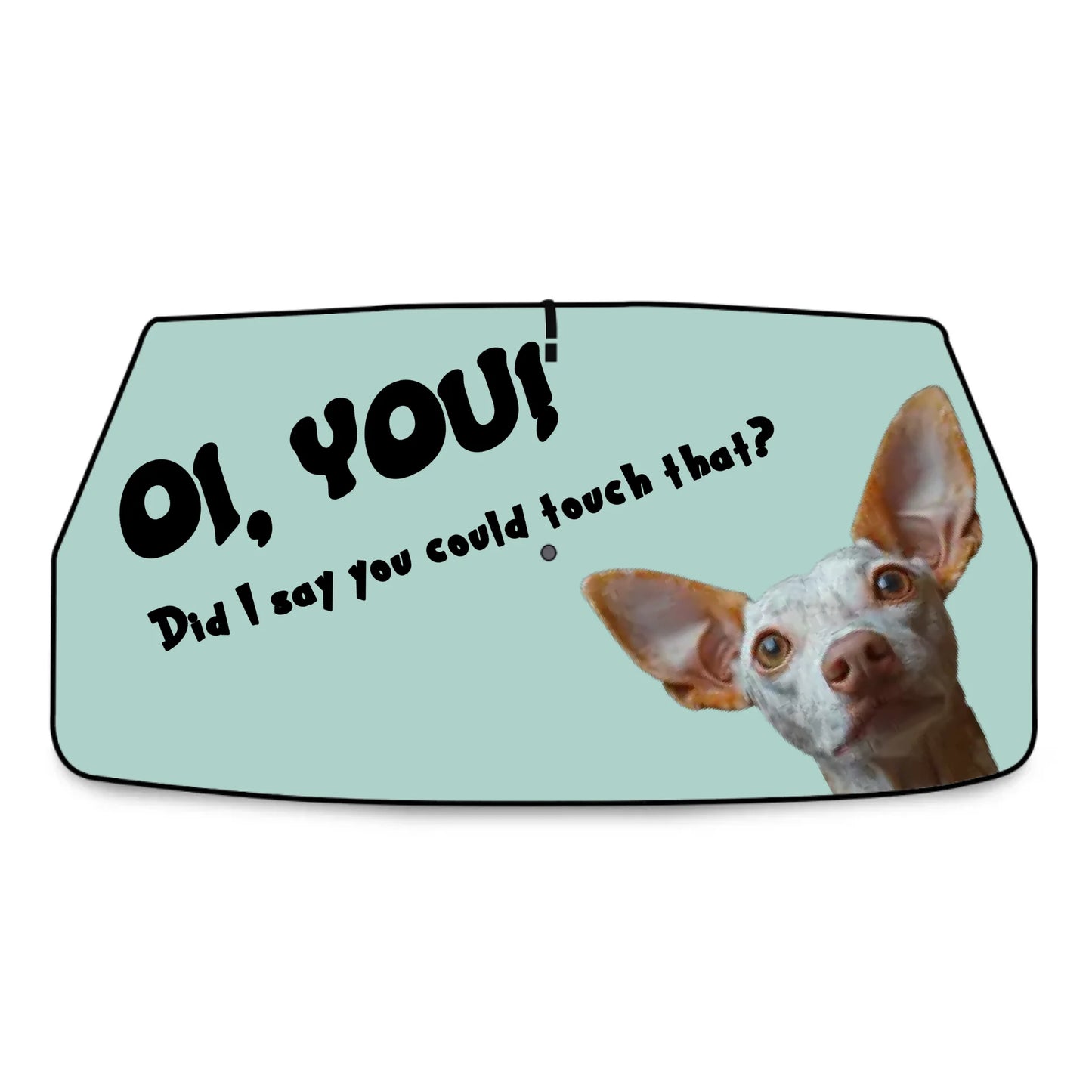 Front: Personalised Photo Car Sunshade – Front View Dog Edition